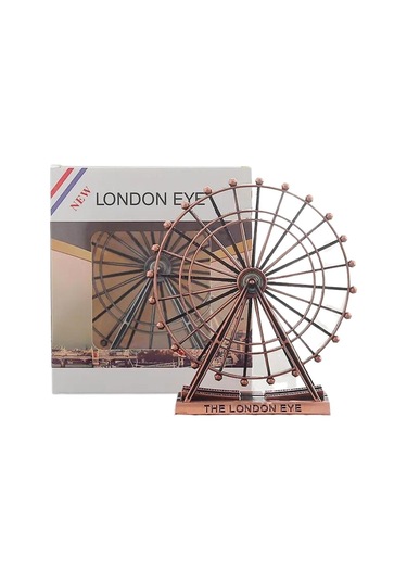 Vintage Metal İngiltere London Eye Biblo Antik Bakır 15 Cm