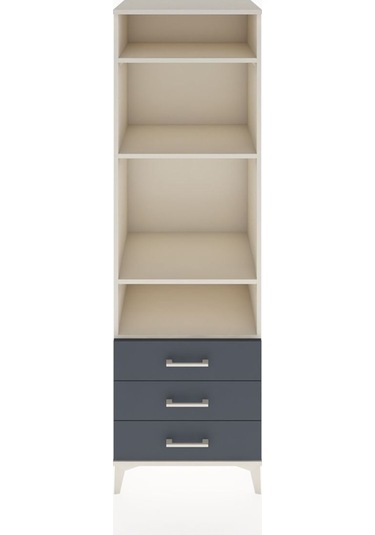 Hyperion Dolap 4 Raflı 3 Çekmeceli 60x44x195 Aytaşı-antrasit Aytaşı