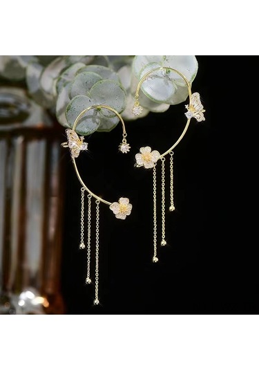 Wezone Altın Renkli Kelebek Tassel Gömlek Külçesi - Tek Kullanıma Kolay, Dayanıklı Malzeme, Gündelik Kullanım, Ev İçin Konfor Verici - Re2204585 Çift Set Gold