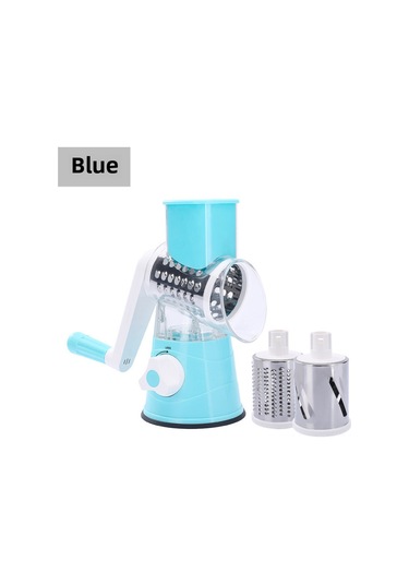 Springsun Ev Kullanıma El İle Döndürülebilir Çok Fonksiyonlu Mutfak Dilimleyici - Sebze, Patates, Peynir İçin Kaydırmalı Dilimleme Aleti Mavi Mavi