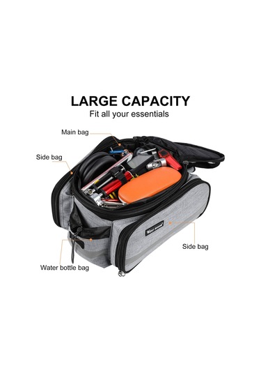 Moveevo Bisiklet Seyahat Çantası 25l Su Geçirmez Polyester, Montajlı Sırt Kayışı, Saçma Kapağı İle Gri Sürüm Gri