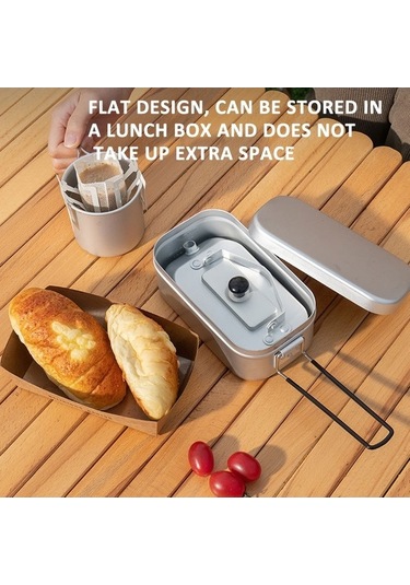 Prestigegoods Alüminyum Hafif Su Isıtıcısı Açık Hava Yürüyüş Kamp Kaynar Su Tencere Saplı 200ml 15,6x8,7x5,8cm Çok Renkli