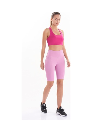 Josejuan Kadın Toparlayıcı Yüksek Bel Cep Detaylı Spor Biker Tayt 7108-lila Lila
