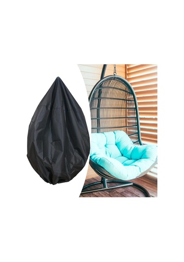 Suntek Veranda Asılı Yumurta Sandalye Kılıfı Bahçe Hava Siyah Çap 121cm