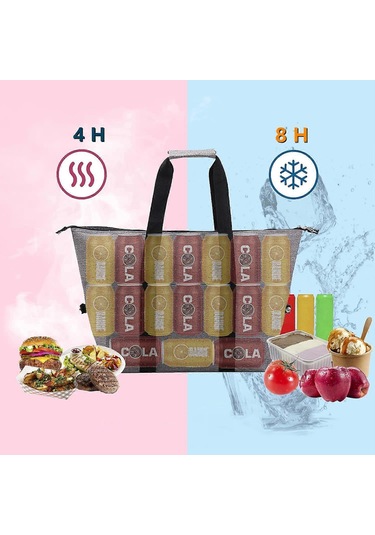 Dayanıklı Ve Pratik Yalıtımlı Soğutucu Çanta, Yiyecekleri Saatlerce Taze Tutar, Kamp, Piknik Veya Market Alışverişi İçin İdealdir, Ağır Hizmet Tipi Malzemelerle Donatılmıştır Çok Renkli