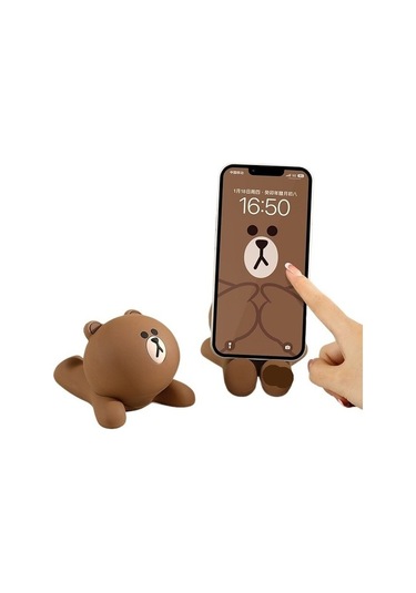 Muduan Karikatür Sevimli Araba Tutucu Başucu Ofis Masaüstü Cep Telefonu Tutucusu Sarı Yok Dikiz Aynası Pav9w2