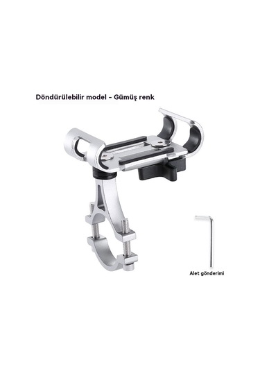 Bisiklet Alüminyum Alaşımlı Sa Telefon Tutacağı, Bisiklet Ve Motosiklet Navigasyon Standı Gümüş