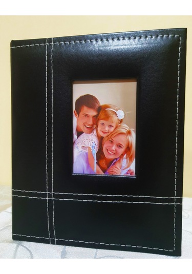 10x15 Cm 4x6 Fotoğraf Albümü 200'lük Deri Siyah