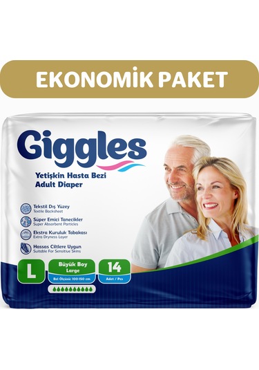 Giggles Yetişkin Bel Bağlamalı Hasta Bezi Large 2 x 7'Li