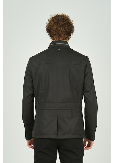 Daynax Erkek Cep Detaylı Dik Yaka Uzun Mont 7000 Yeşil Yeşil