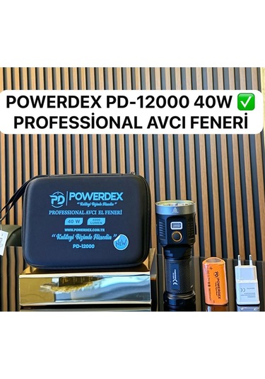 Pd-12000 Profesyonel Şarjlı Avcı El Feneri 40w 4000 Lümen Çok Renkli