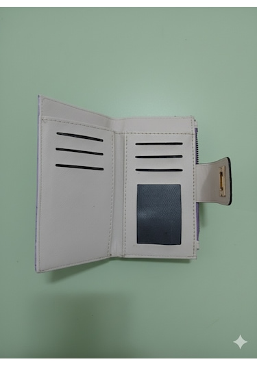Newish Polo Telefon Bölmeli Klipsli Fermuarlı Portföy Cüzdan Lila