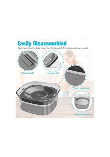 Lemestar Köpek Kedi Yavaş İçme Kaseği - Tıkanma Önleyici, Kaymaz Tabanlı, Büyük Kapasiteli, Su/food Kullanıma Uygun Siyah Pet Kase