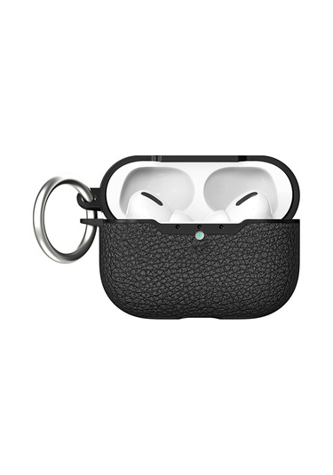 Apple Airpods Pro 3 Kılıf Deri Tarzı Silikon Case 03 Siyah