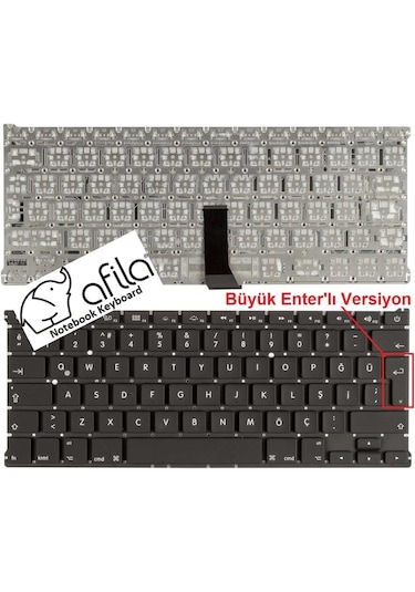 Apple Uyumlu MacBook Air A1466 Notebook Klavye Tuş Takımı / Büyük Enter - 551504004