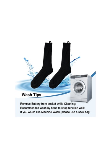Yifomall Isıtmalı Kış Çorapları - Pil İle Çalışan, Kampçılık Ve Kayak İçin Sıcak Tutan Siyah