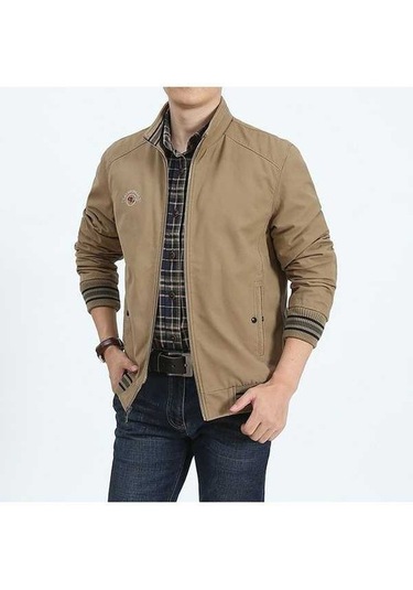 Yingfu Erkek Dik Yaka Ceket, Sarı Renkli Model Sarı