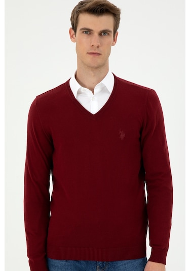 U.s. Polo Assn. Erkek Bordo Kazak /triko 50294764-vr014 Bordo