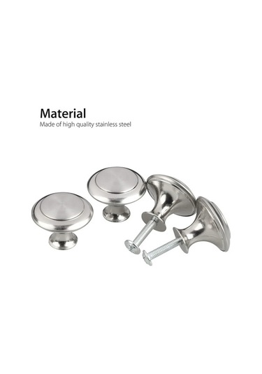 Pazly Modern Yuvarlak Kulp Seti - 20 Adet Paslanmaz Çelik Kapı Ve Dolap Aksesuarı, 28mm Gümüş Renk