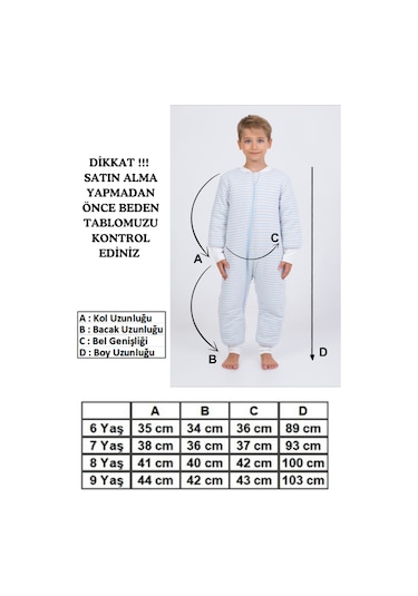 Erkek Çocuk Kalın Elyaf Dolgulu Premium Kalite 2.5 Tog Desenli Uyku Tulumu-mavi-sarı Mavi - Sarı