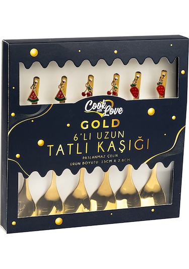 Cook With Love Gold Tatlı Kaşığı - 6'lı