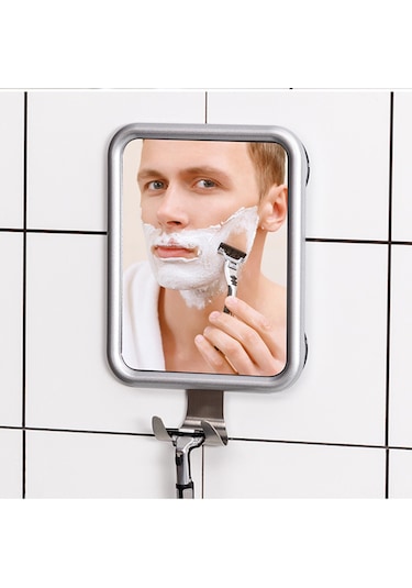 Yunboo Banyo Aynası - Buhara Dayanıklı, Emme Diskli, Gümüş Renk A1341900 Gümüş