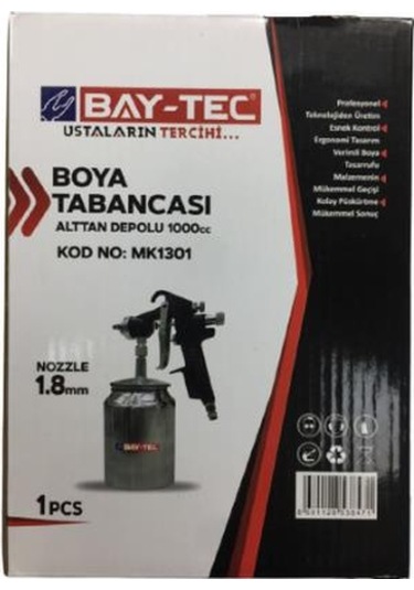 Bay-Tec Mk1301 Boya Tabancası Alttan Depolu 1000Cc 1.8Mm Nozzle