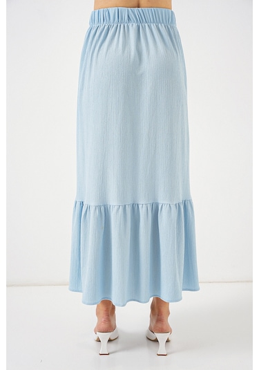 1886 Uzun Örme Etek - Açık Mavi Açık Mavi