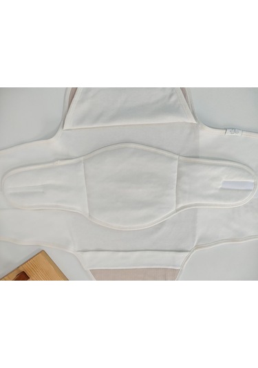 %100 Pamuklu Bebek Kundak Battaniyesi Uyku Tulumu Kız/erkek 0-9 Ay Ortopedik Nakış Detaylı Bej