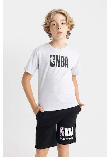 DeFacto Erkek Çocuk NBA Wordmark Bisiklet Yaka Kısa Kollu Tişört C4258A824HSGR400 DeFacto Erkek Çocuk NBA Wordmark Bisiklet Yaka Kısa Kollu Tişört C4258A824HSGR400