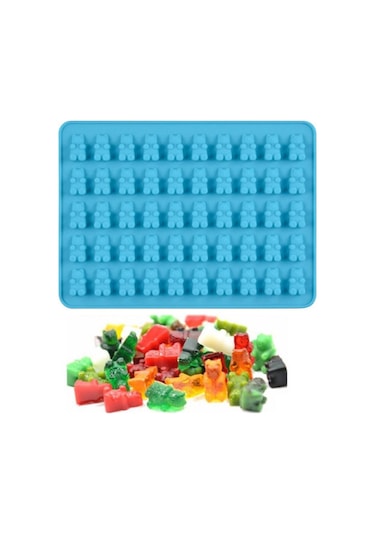 Yeşil Silikon Sakızlı Ayı Çikolata Kalıp Şeker Makinesi Buz Kalıbı Jöle Kalıpları 50 Kavite Bakeware Kek Araçları Mutfak Alet