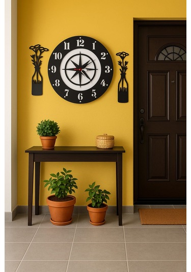 Yeni Tasarım Modern Duvar Saati Şık Ve Kalite Bir Arada No:1004 Siyah