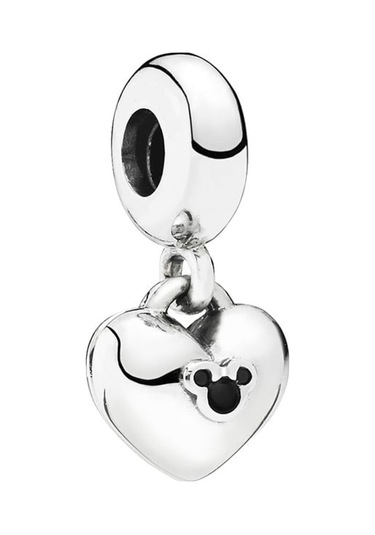 Nur Silver Mickey & Minnie Mouse Kalp Gümüş Sallantılı Charm Nur-ch00013 Çok Renkli