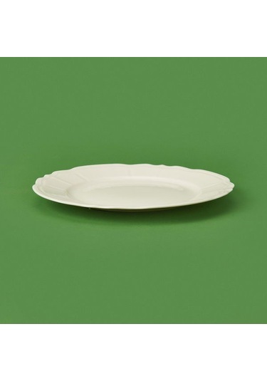 Tulu Porselen Tiffany Servis Tabağı - Krem - 25 Cm Krem