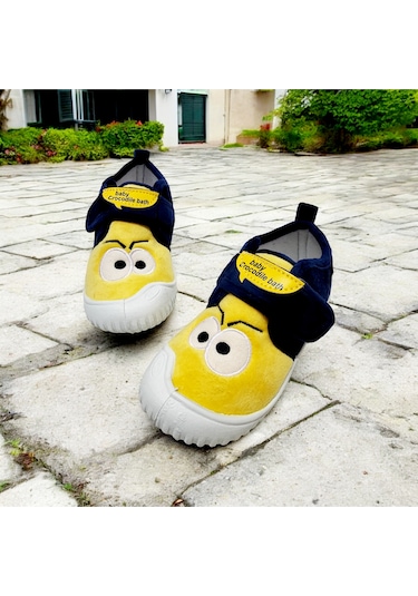 Yumuşacık Cırtlı Ortopedik Eğlenceli Göz Kreş,anaokuku,ev Pandufu Sarı - Beyaz - Lacivert