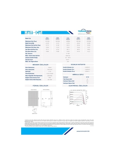 Tommatech 430 W Multibusbar Monokristal Topcon Güneş Paneli