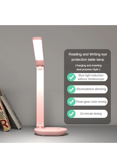 Cbtx Tb-88swk Kısılabilir Dokunmatik Led Masa Lambası, Kablosuz Telefon Şarj Cihazı, Usb İle Güçlendirilmiş Çalışma Işığı - Yeşil