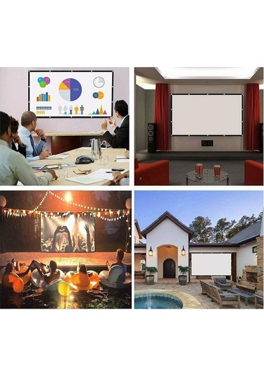 Geeroyoo Taşınabilir Katlanır 72 İnç Hd Projeksiyon Perdesi - Açık Hava & Ev Sineması 16:9 3d Uyumlu Jzr-gy