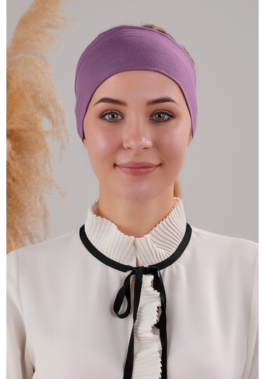 Sihirli Yapışkanlı Kaymayan Bandana Spor Bone Mor Mor