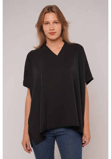 Gabria Hakim Yaka Bluz Siyah