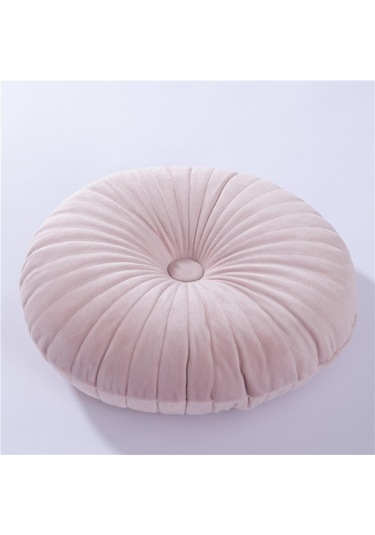 Yuvarlak Puf Atmak Yastık Tatami Yastık Ev Dekoratif Kanepe No.10 Ekru