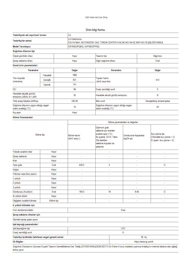 LG GRTB622PFBQ 612 L Çift Kapılı No Forst Buzdolabı