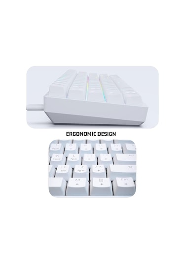 Leaven K620 Blue Switch Kablolu USB Type-c RGB Mekanik Oyuncu Klavyesi