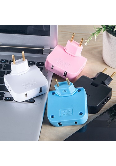 Symbee Eu Standartlı 180 Döner Reçine, Seyahat İçin Taşınabilir Abs Malzeme Akıllı Prizi Adaptörü