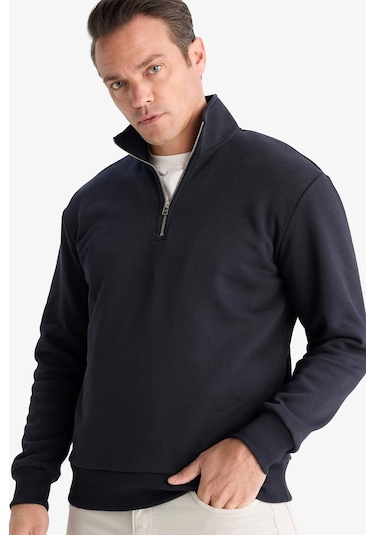 Defacto Regular Fit Dik Yaka Yarım Fermuarlı İçi Yumuşak Tüylü Basic Düz Sweatshirt X7405az25aunv91 Lacivert Defacto Regular Fit Dik Yaka Yarım Fermuarlı İçi Yumuşak Tüylü Basic Düz Sweatshirt X7405az25aunv91 Lacivert