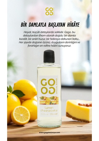 Gogo Lemon Cheesecake Kolonya 250ml Cam Şişe