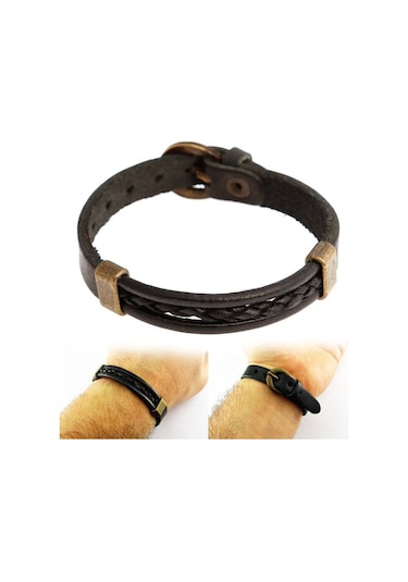 Deri Erkek Bileklik Tokalı Boyu Ayarlanabilir Ydb12 Çok Renkli