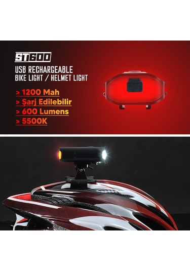 Stradacycles St-600 Çift Yönlü Lityum Şarj Edilebilir Far