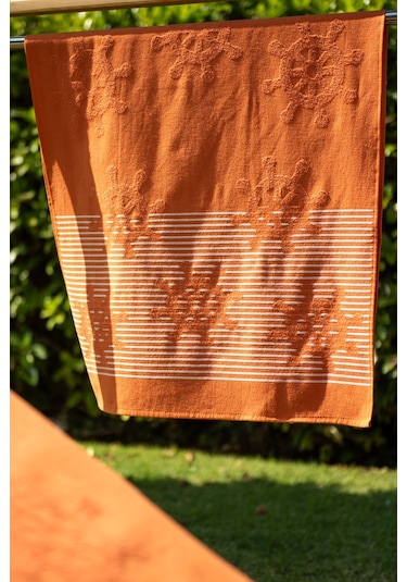 Menderes Home Cotton Collection Bukle Plaj Havlusu Çark Orange