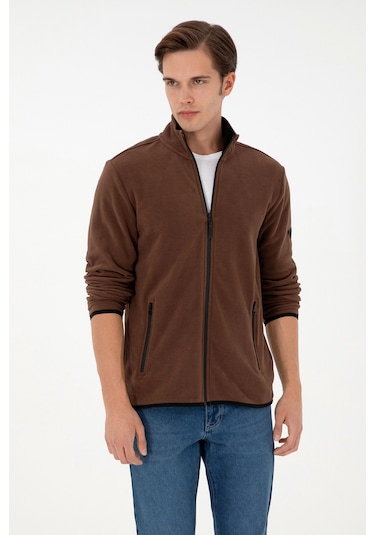 U.S. Polo Assn.  Erkek Kahverengi Basic Polar Hırka 50298066-VR029